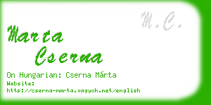 marta cserna business card